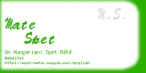 mate spet business card
